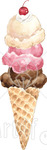 Ice cream cone with cherry